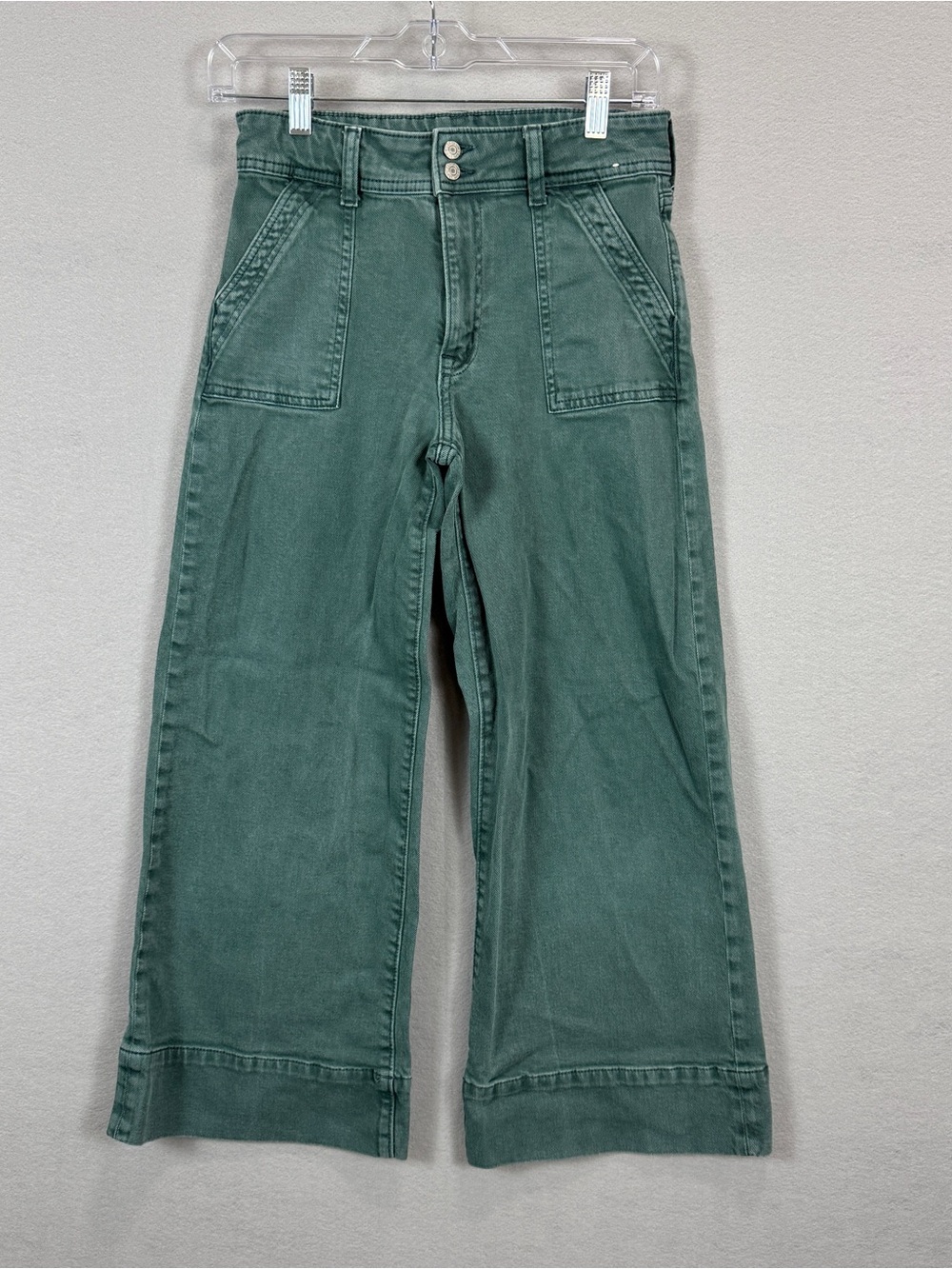Gap Kids Girls Size 14 High Stride Ankle Wide Leg Pants Moores Green